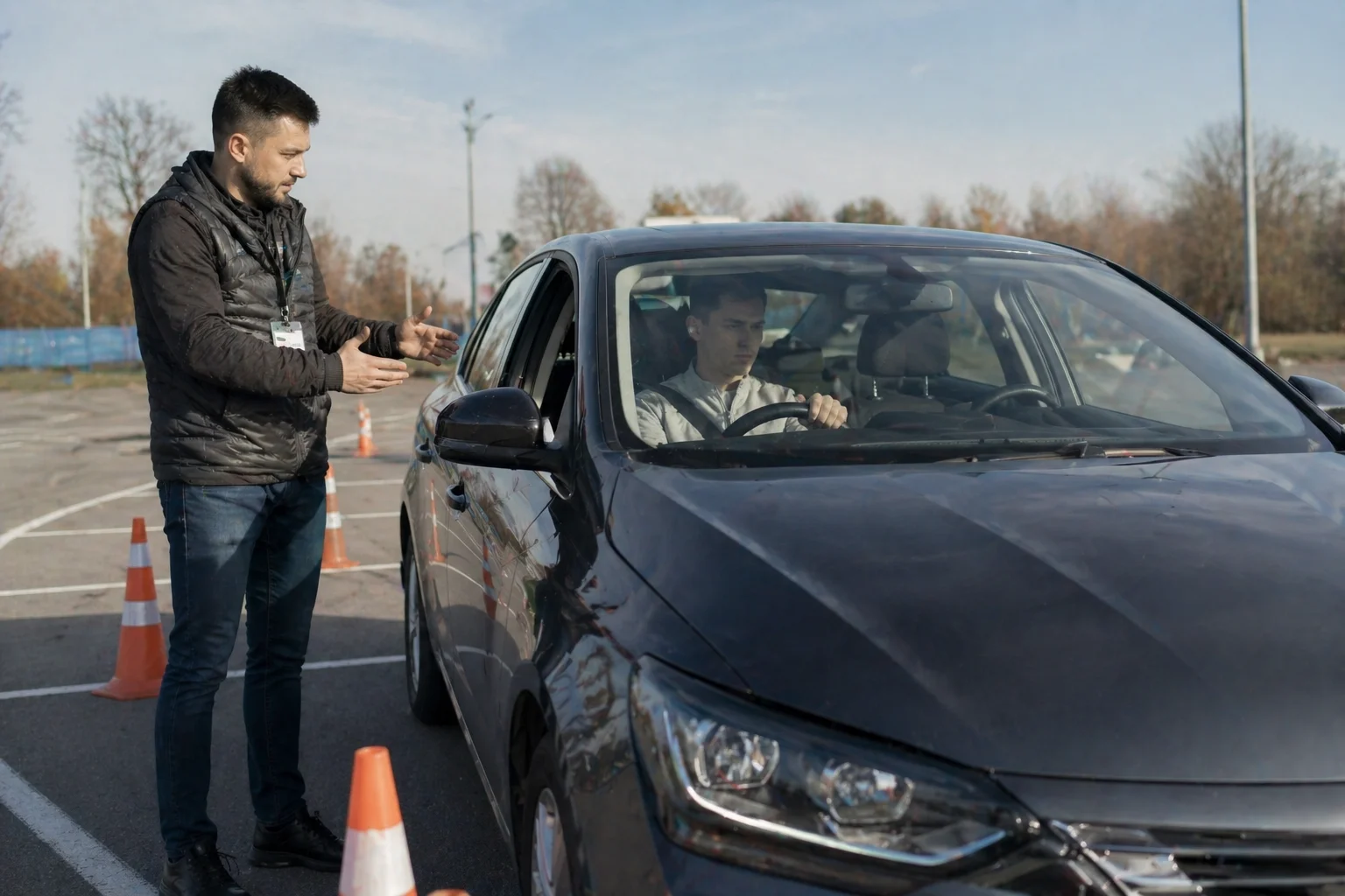 практическое обучение вождению на автодроме