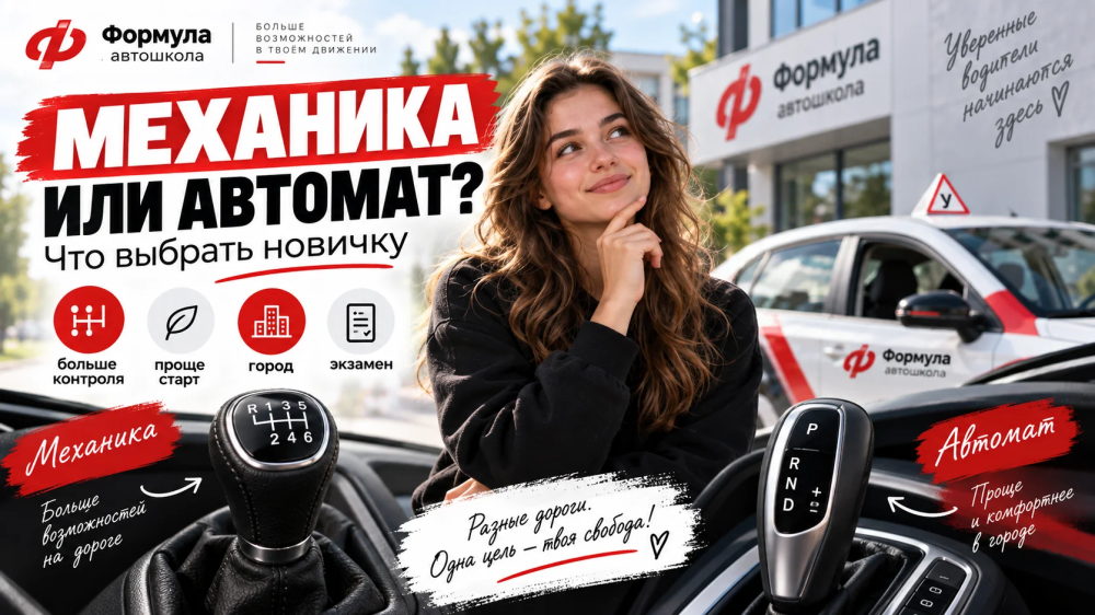 Начинающая водитель выбирает учебный автомобиль вместе с инструктором в Тюмени.